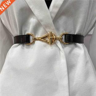 Metl Str Thin Wist Buckle Hng Women For Belt Lether New
