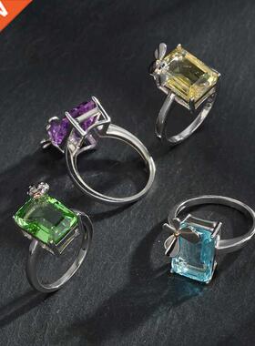 925 sterling silver purple butterfly bee ring Boutique jewel