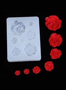 7 Sizes Resin Rose Flower Pendant Silicone Mold Resin Jewelr
