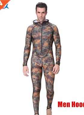 Wo One Piece Lycra Wetsuit Skins Long Sleeve Spearfishing Di