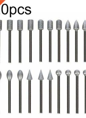 20PCs 120 Grit Electroplated Diamond Burr Set Drill Bit Set