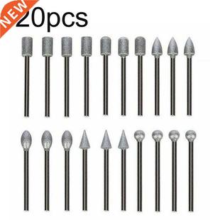 20PCs 120 Grit Electroplated Diamond Burr Set Drill Bit Set