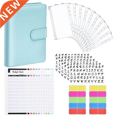 A6 PU Budget Binder Planner with 10Pcs Binder Pockets Loose