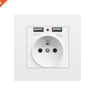 EU Power Socket With USB For Home ,Dual Usb plug 5V 2A PC Pa