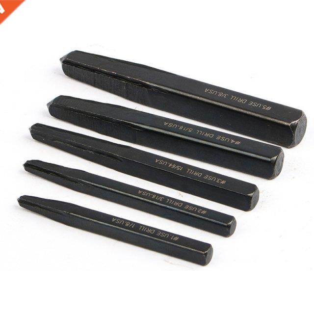 5Pcs Carbon Steel Black Screw Extractor Breakage Bolt Extrac