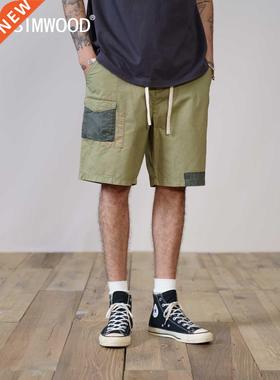 SIMWOOD 2022 Summer New Oversize Cargo Shorts Men Patchwork