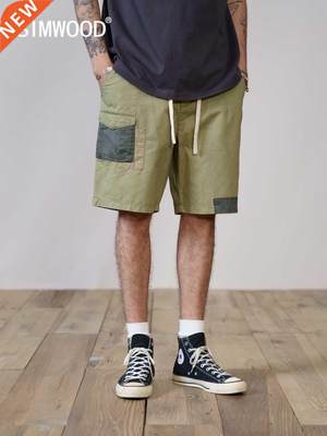 SIMWOOD 2022 Summer New Oversize Cargo Shorts Men Patchwork