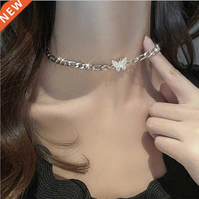 Zircon Butterfly Pendant Choker Light Luxury Aesthetic Niche