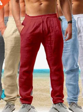 New Fashion and Comfortable Beach Men's Casual Pants Elastic