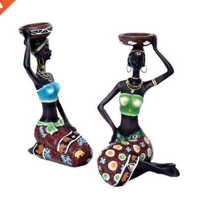Sculpture Candle Holder Elegant African Figurines Candlestic