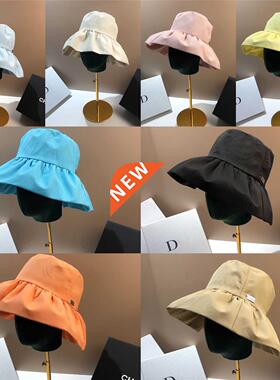 Summer Bucket Hats with String Candy Color Sun Hats for Wome