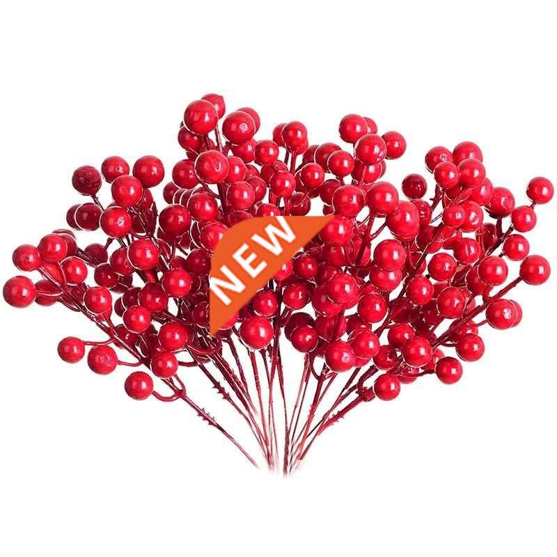 20 pack 8inch artificial christmas red berries stems 适用于
