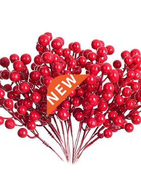 20 Pack 8inch Artificial Christmas Red Berries Stems 适用于