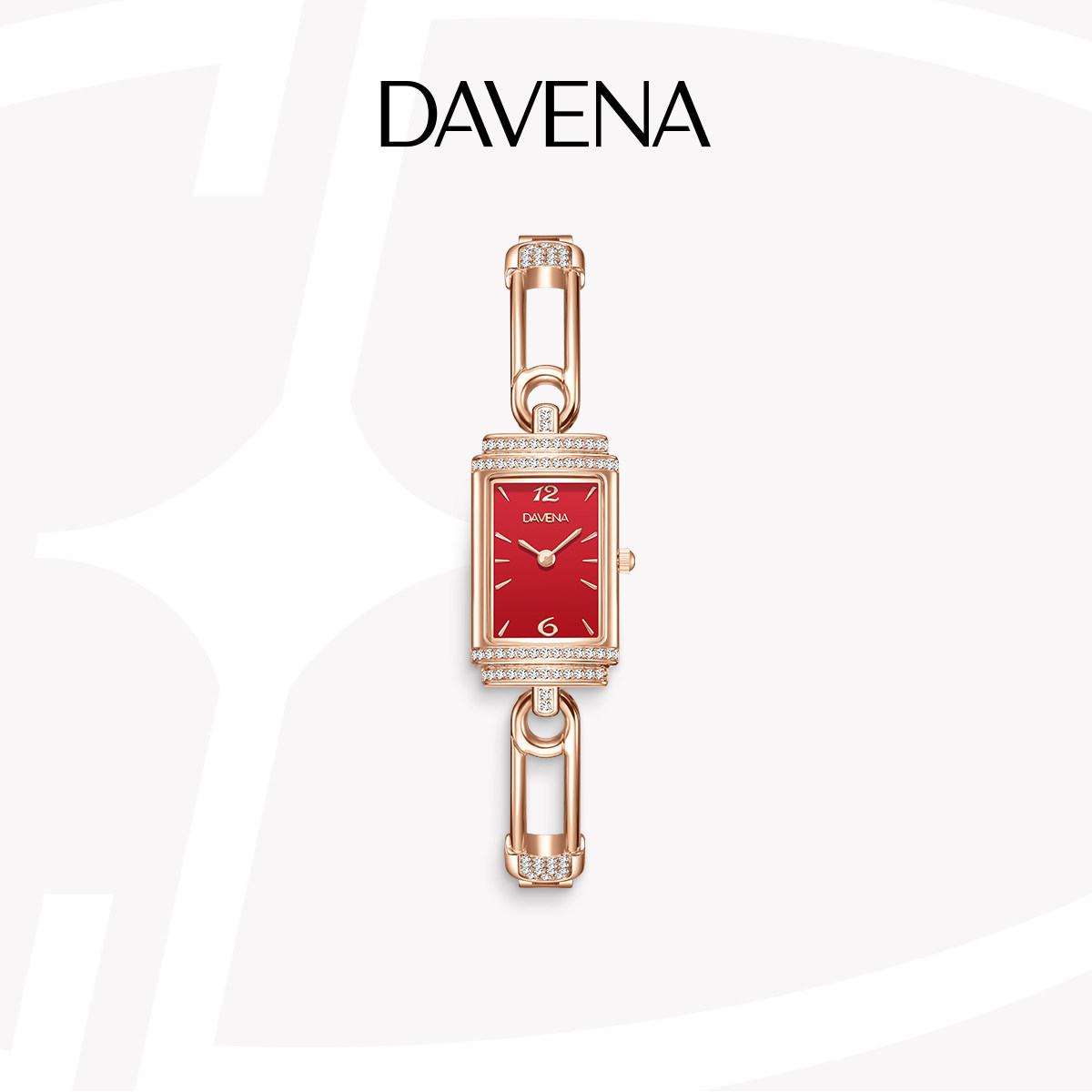 【官方正品】DAVENA蒂玮娜小别针手表女轻奢高级感新年红送女友