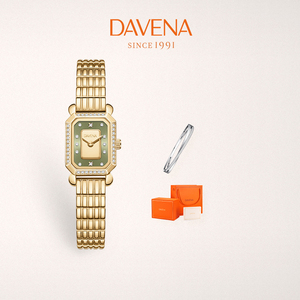DAVENA蒂玮娜小金砖手表女小表盘轻奢小众高级感小金表小方表腕表