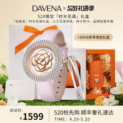 DAVENA蒂玮娜时来运转时光花语手表礼盒满天星轻奢小众腕表送女友