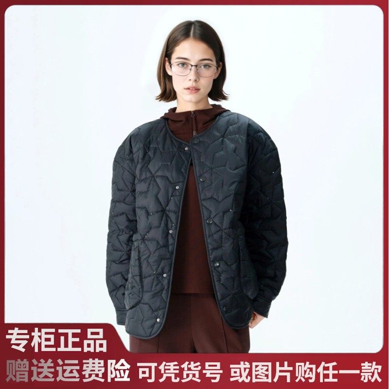 2025阿玛施秋冬新款宽松百搭菱格纹休闲质感新雪丽棉服女540073