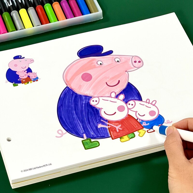 小猪佩奇宝宝涂色画本儿童学画画书2-3456岁孩幼儿园涂鸦填色绘本