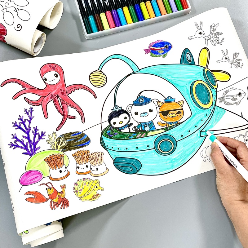 海底.小纵队卷抽填色涂鸦大画本6