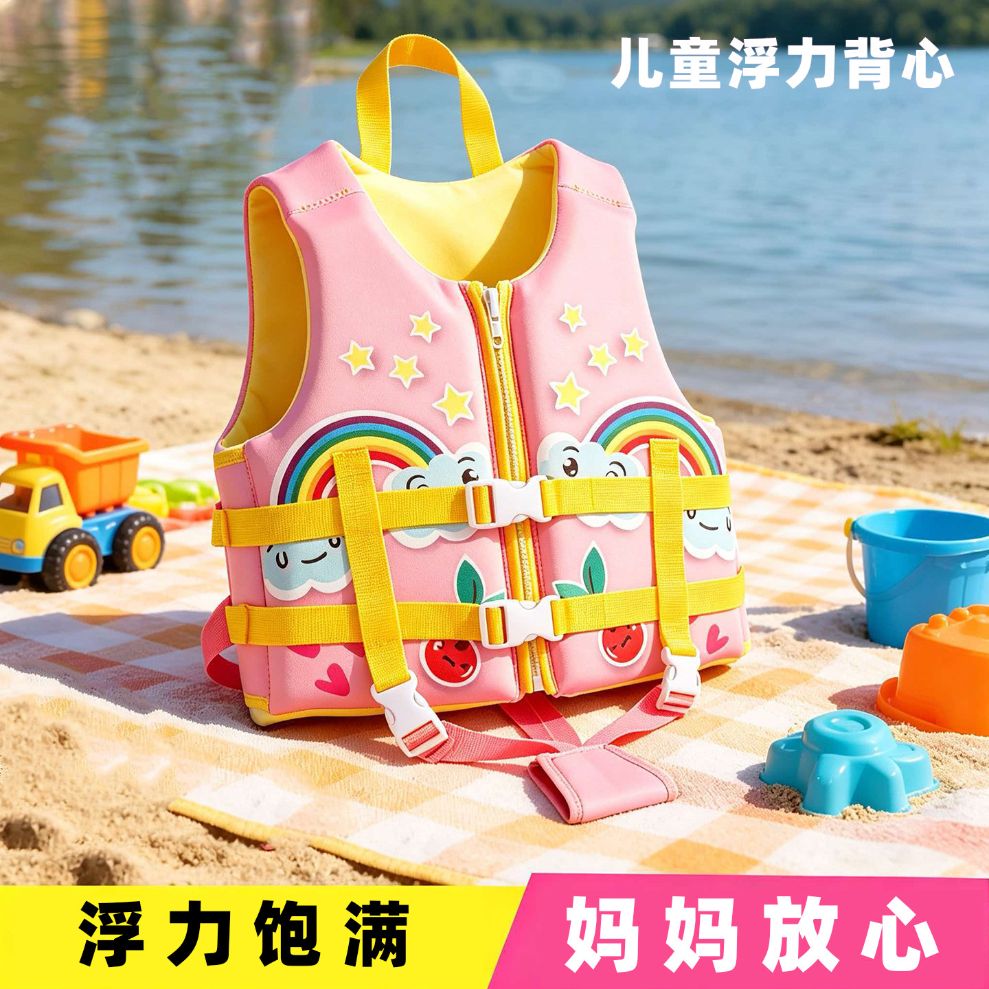 SCUBATREK儿童救生衣宝宝浮力衣浮潜便携游泳脚蹼胶游泳浮力背心