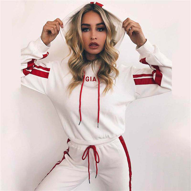 2021 fashion casual two piece women sport suit 女运动服套装