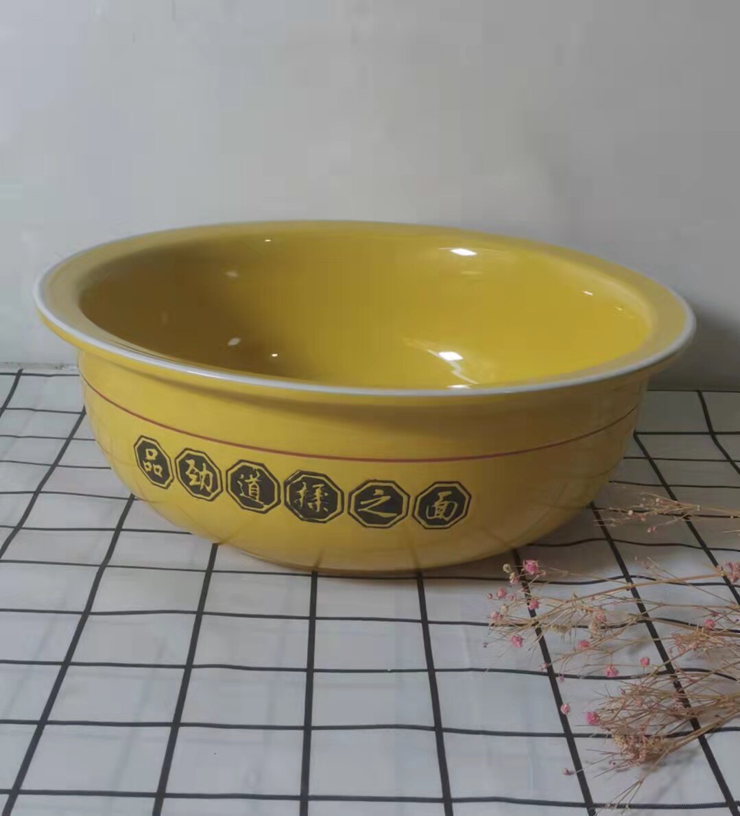 老式复古和面盆陶瓷家用发面盆加厚加深花盆带盖晒酱盆揉面盆包邮