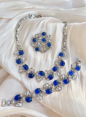 中古款式蓝色果冻琉璃项链