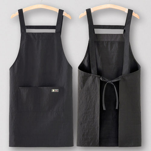 韩版时尚背带围裙防水透气厨房家用工作服咖啡店奶茶店服务员定制