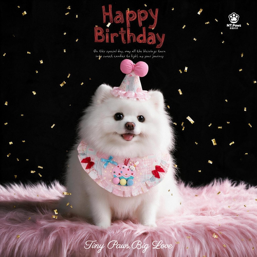 宠物生日蛋糕蝴蝶结口水巾围兜