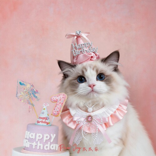 宠物猫咪生日装扮公主围脖帽子套装狗狗口水巾围兜拍照装饰道具