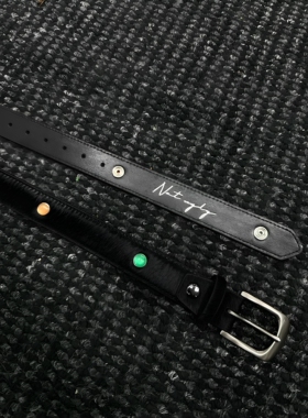 manjusaka宝石烫银做旧搭扣腰带皮带男女小众高级gemstone belt