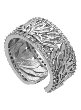 埃斯意羽毛翅膀开口戒指男女