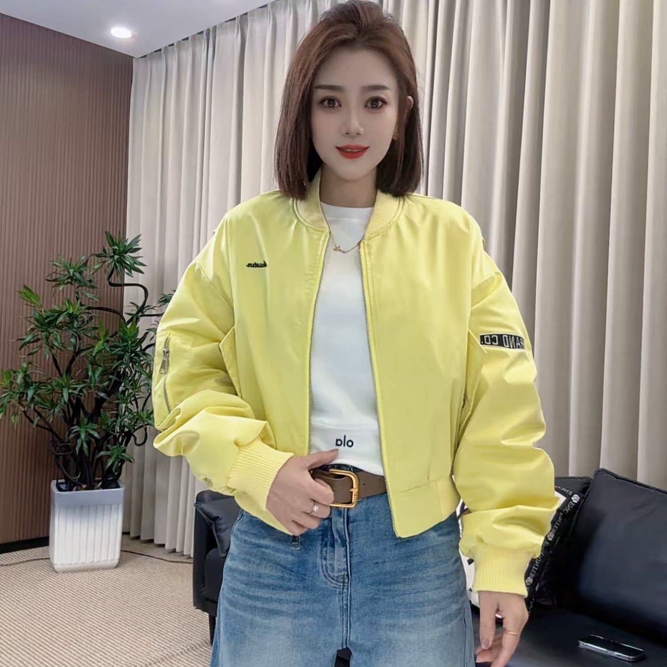 26年新款春秋休闲棒球服短款潮流时尚百搭宽松字母刺绣夹克短外套