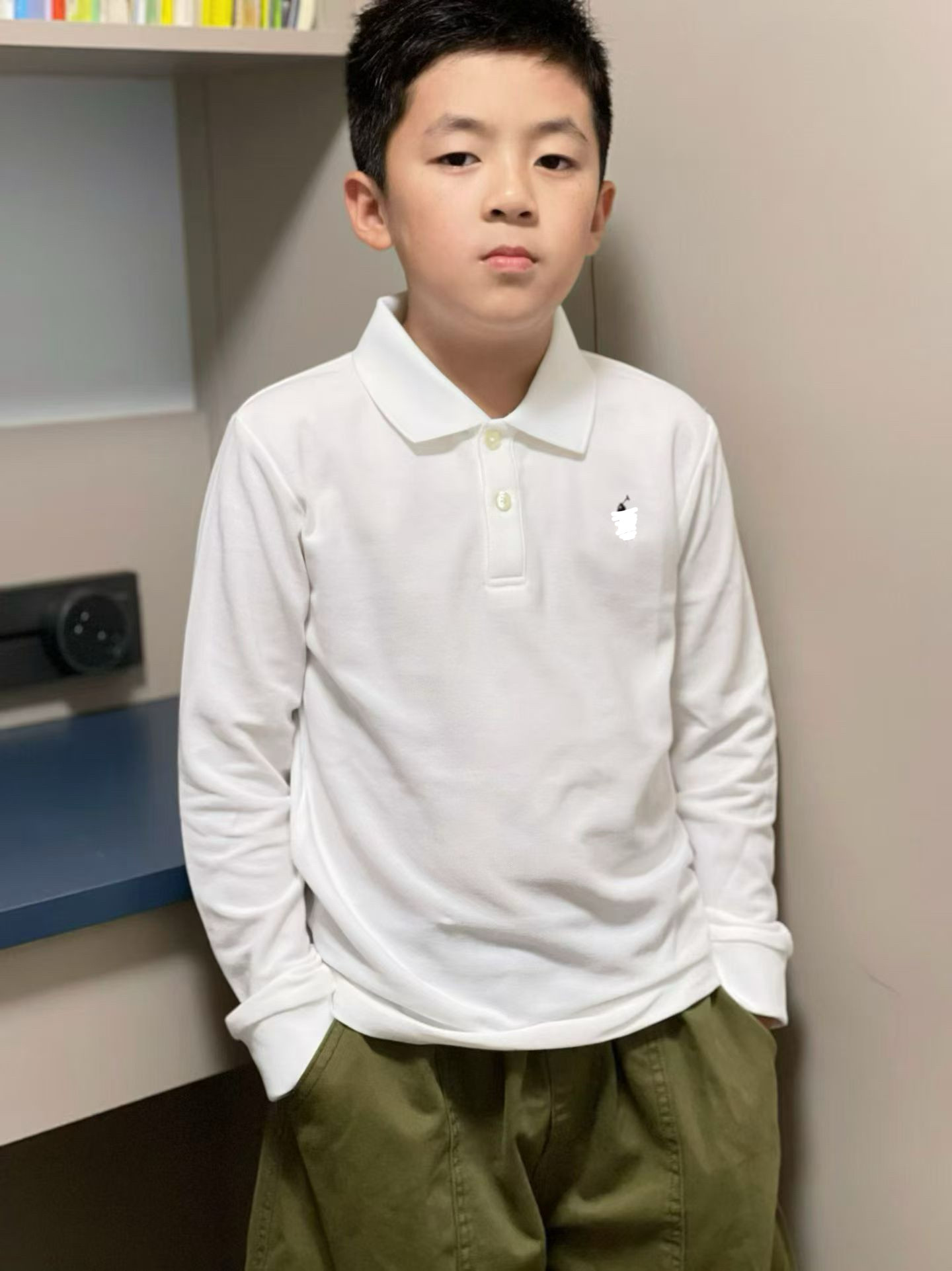 外贸儿童纯棉POLO长袖T恤