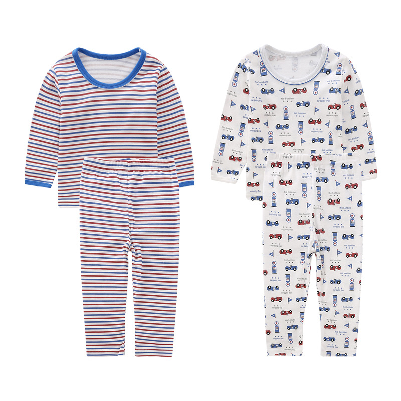 儿童秋衣裤100棉套装男童卡通图案保暖内衣宝宝家居服厂家