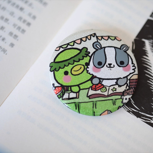 人文之宝 河童与猹吧唧徽章双闪胸针 绍兴鲁迅故里故居文创周边