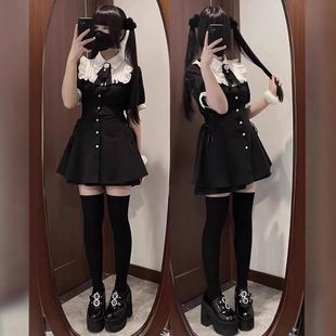 学院风日系jk制服木耳边绑带连衣裙女新款 夏季 设计感减龄公主短裙