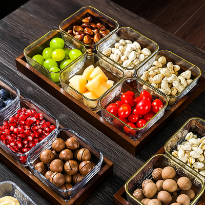 干果盘玻璃分格果盘高颜值零食盘