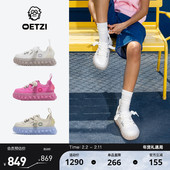 男商场同款 OETZI冰人奥兹26春季 帆布鞋 女丑萌鞋 新款 厚底小白鞋
