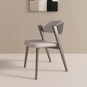 意式 家用岛台餐厅轻奢高级感简约靠背椅子 极简真皮餐椅设计师款