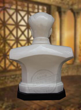 现代白色陶瓷毛主席像高端礼品家居陶瓷摆件半身伟人主席像毛泽a1