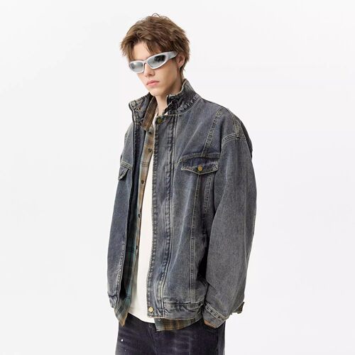美式水洗复古做旧牛仔外套男生秋