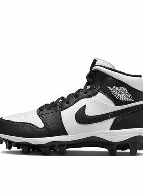 Nike中帮美式橄榄球鞋棒球鞋 成人 AJ1 Mid 腰旗训练FJ6805-100