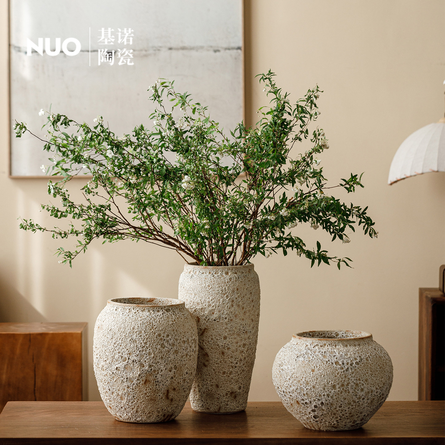 景德镇复古粗陶陶瓷花盆家用客厅发财树蝴蝶兰绿植小盆栽装饰花瓶