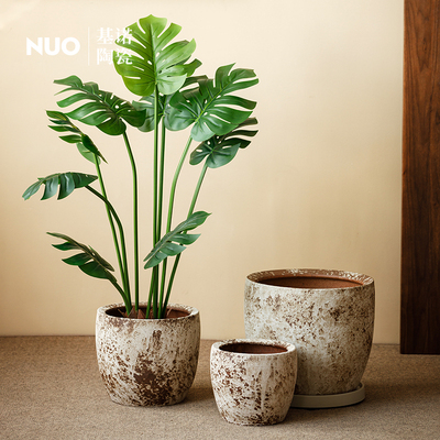 景德镇侘寂风陶罐花盆大口径