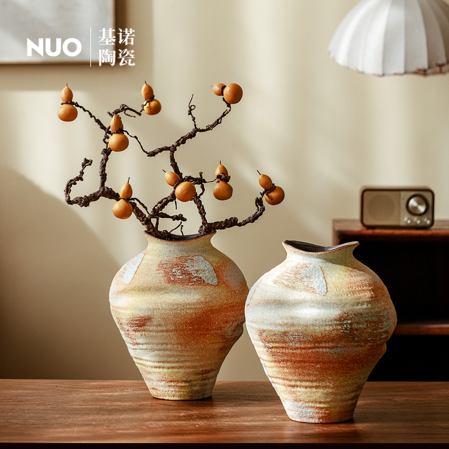 景德镇复古怀旧陶罐插花干花家居