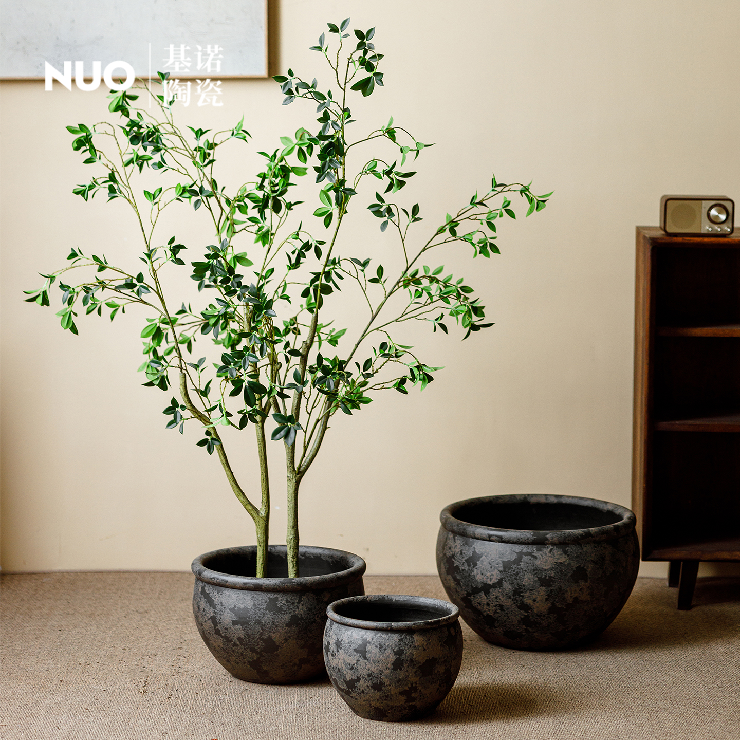 景德镇陶瓷花盆大口径圆形花坛