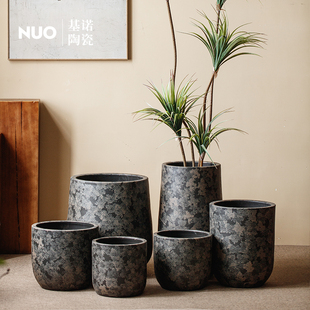 景德镇陶瓷花瓶大口径30以上庭院绿植盆栽橡皮树天堂鸟造景陶瓷盆