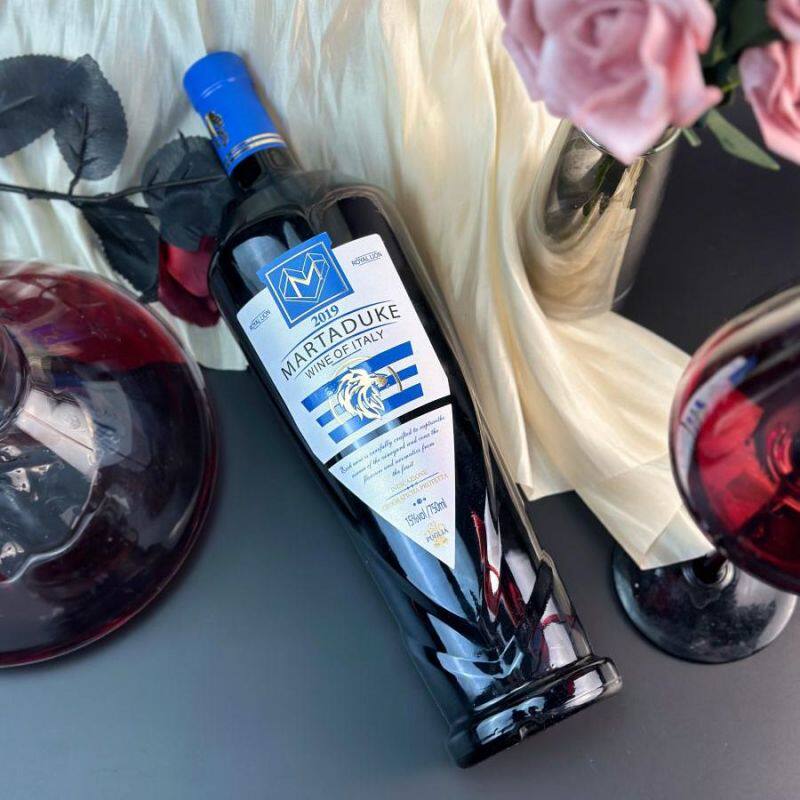 意大利进口皇家雄狮干红葡萄酒锥形瓶普利亚产区15%VOL整箱6支装