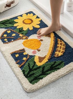 浴室吸水地垫卫生间门口踩脚垫可爱防滑垫子家用地毯门垫进门脚垫